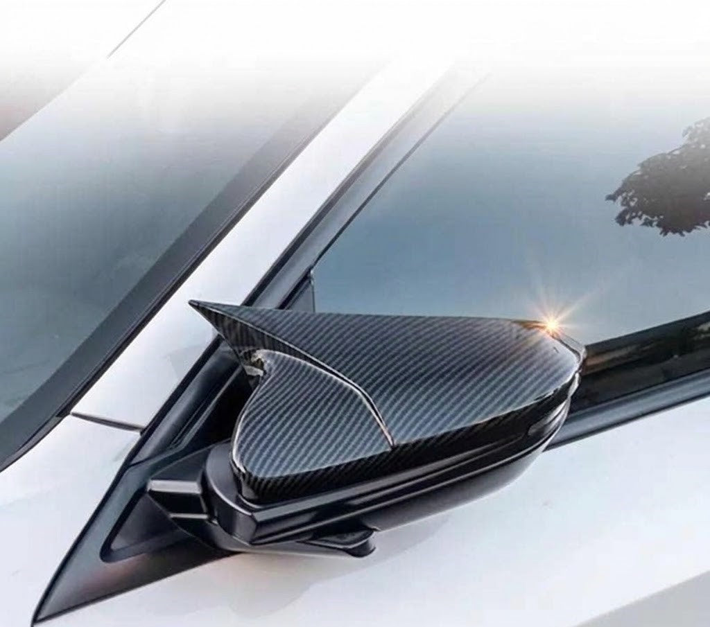 Honda Civic X 2016–2021 Batman Style Side Mirror Covers | Carbon Fiber Look | Premium Fit