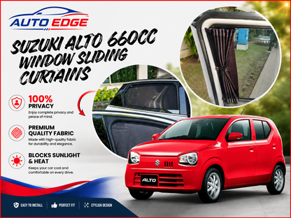 Suzuki Alto 2015-2026 slide window curtains.