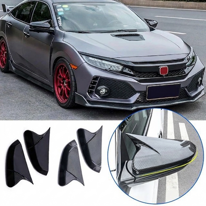 Honda Civic X 2016–2021 Batman Style Side Mirror Covers | Carbon Fiber Look | Premium Fit