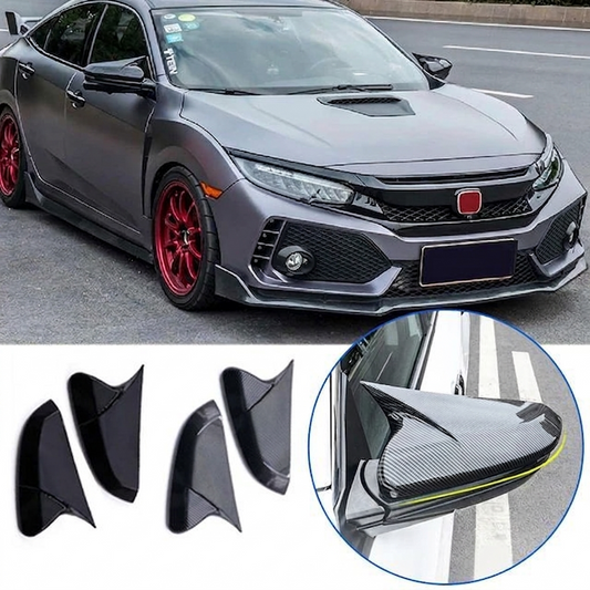 Honda Civic X 2016–2021 Batman Style Side Mirror Covers | Carbon Fiber Look | Premium Fit