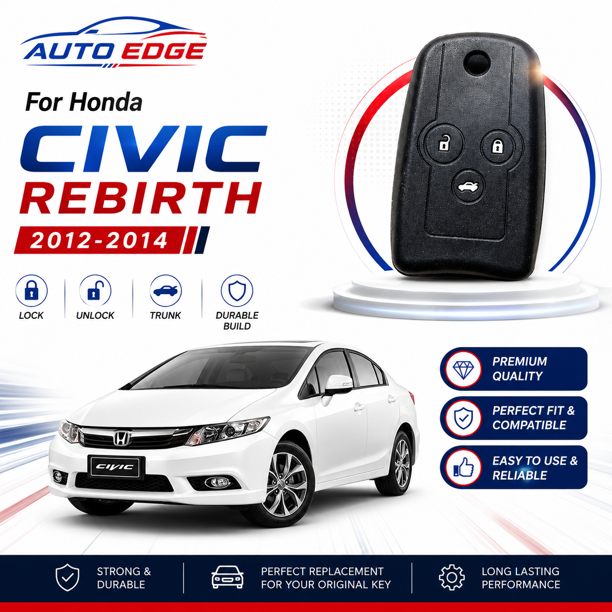 Honda Civic Rebirth 2012-2014 silicone key cover.