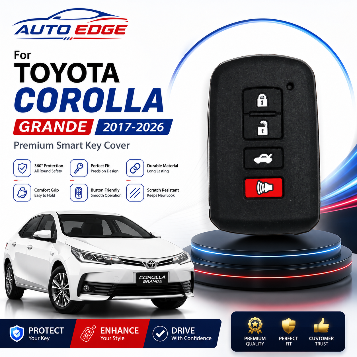Toyota corolla Grande 2017-2026 silicone key cover